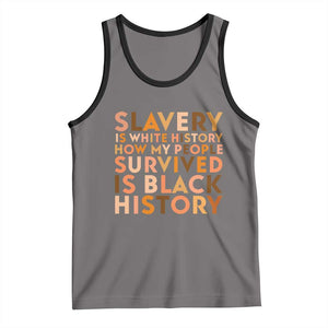 Black History Melanin Tank Top Slavery Is White History How My People Survived Is Black History TS14 Deep Heather Black Print Your Wear