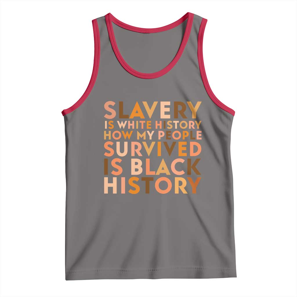 Black History Melanin Tank Top Slavery Is White History How My People Survived Is Black History TS14 Deep Heather Red Print Your Wear