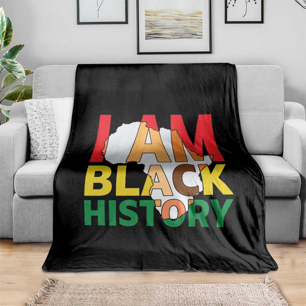Black History Month African American Throw Blanket I Am Black History TS14 Print Your Wear