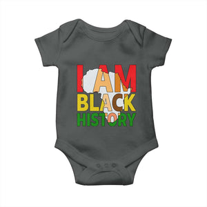 Black History Month African American Baby Onesie I Am Black History TS14 Dark Heather Print Your Wear