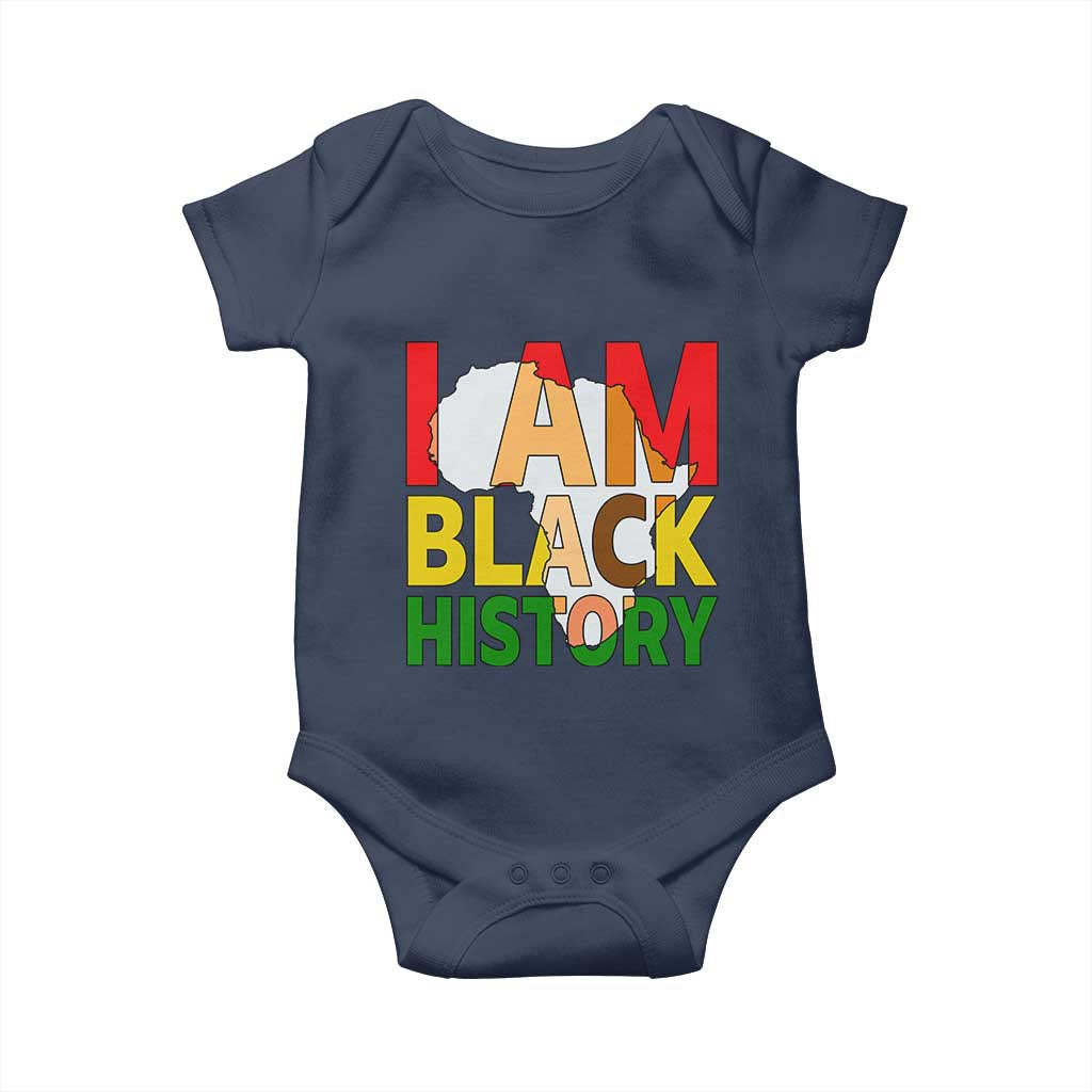 Black History Month African American Baby Onesie I Am Black History TS14 Navy Print Your Wear