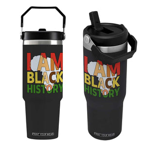 Black History Month African American Flip Straw Tumbler I Am Black History TS14 One Size: 30 oz Black Print Your Wear