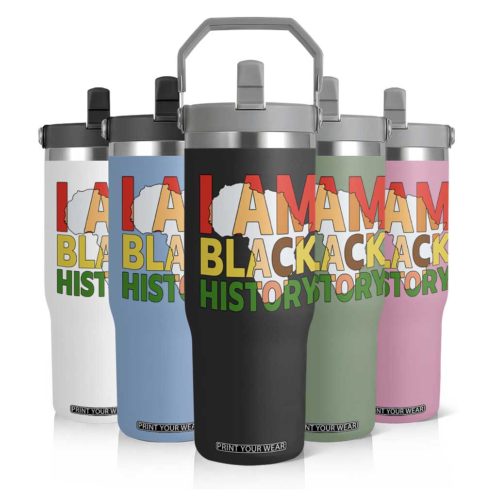 Black History Month African American Flip Straw Tumbler I Am Black History TS14 Print Your Wear
