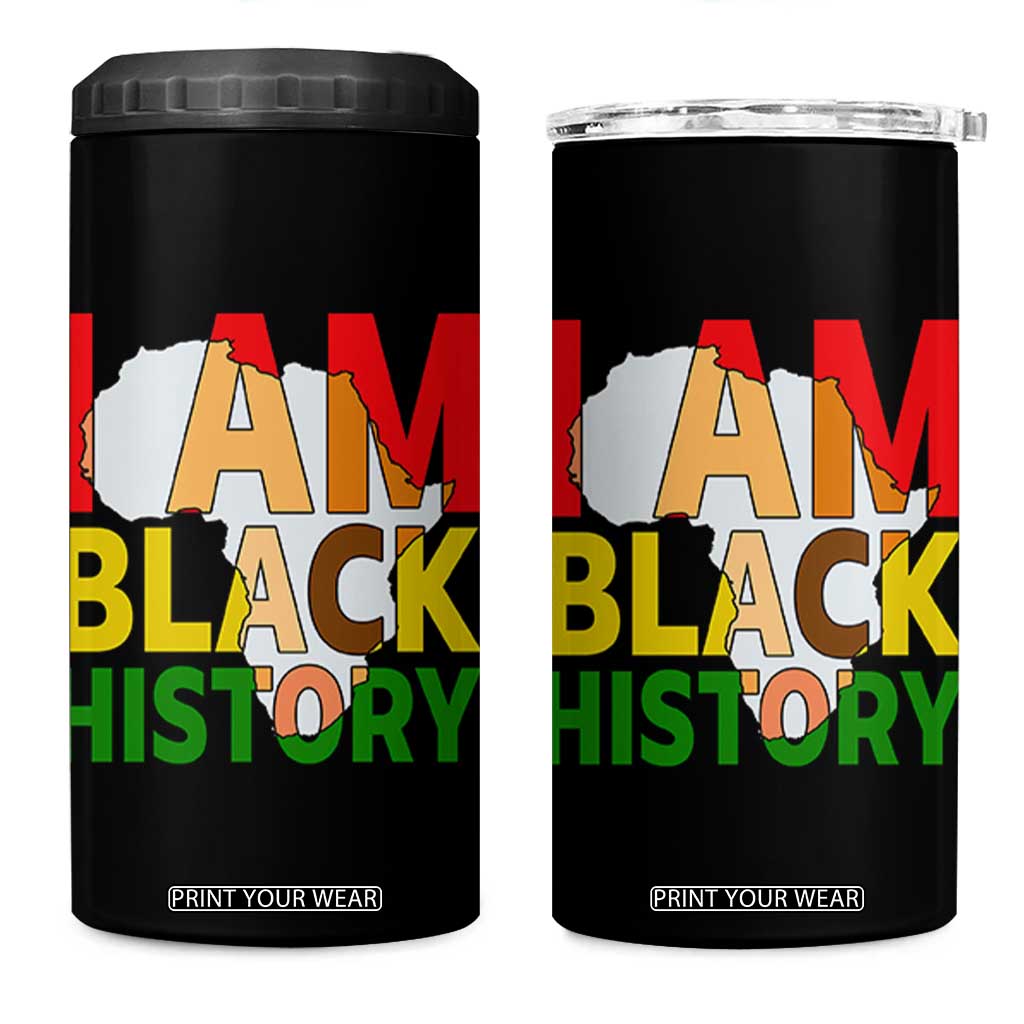 Black History Month African American 4 in 1 Can Cooler Tumbler I Am Black History TS14 One Size: 16 oz Black Print Your Wear