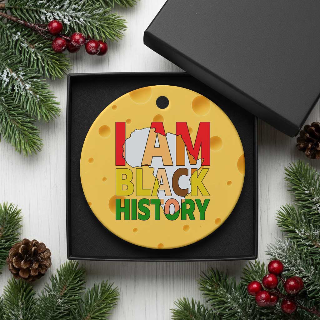 Black History Month African American Ceramic Ornament I Am Black History TS14 1pc Yellow Cheese Print Your Wear