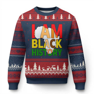 Black History Month African American Ugly Christmas Sweater I Am Black History TS14 Navy Red Print Your Wear