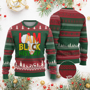 Black History Month African American Ugly Christmas Sweater I Am Black History TS14 Red Green Print Your Wear