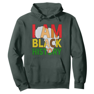 Black History Month African American Hoodie I Am Black History TS14 Dark Forest Green Print Your Wear