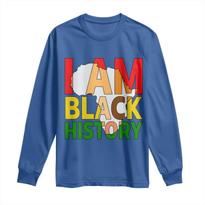 Black History Month African American Long Sleeve Shirt I Am Black History TS14 Royal Blue Print Your Wear