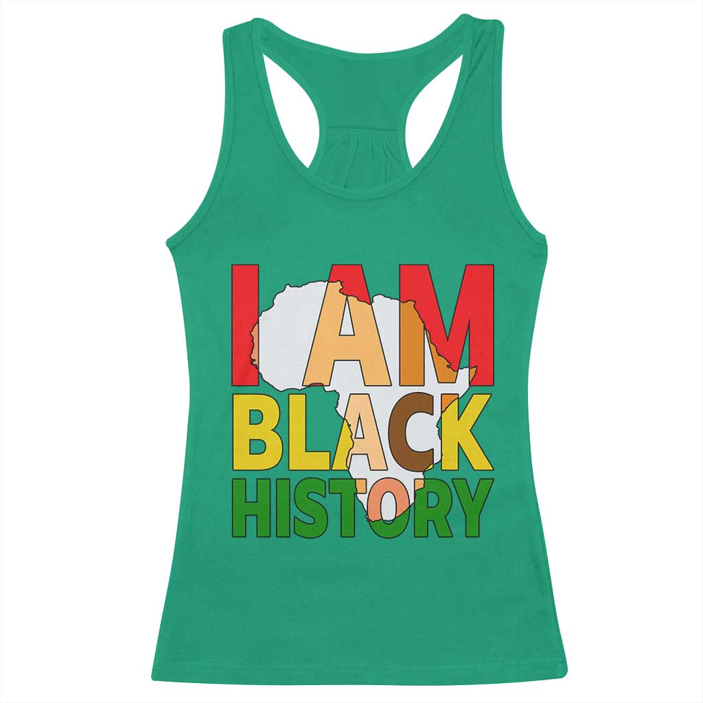 Black History Month African American Racerback Tank Top I Am Black History TS14 Irish Green Print Your Wear