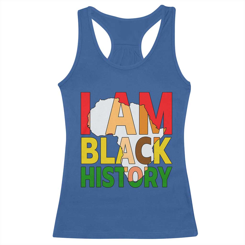 Black History Month African American Racerback Tank Top I Am Black History TS14 Royal Blue Print Your Wear