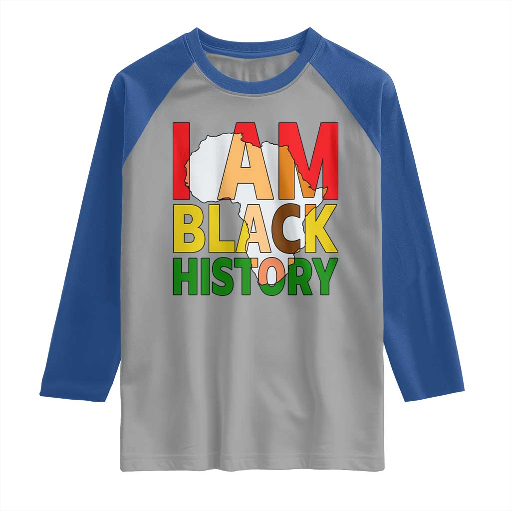 Black History Month African American Raglan Shirt I Am Black History TS14 Sport Gray Royal Print Your Wear