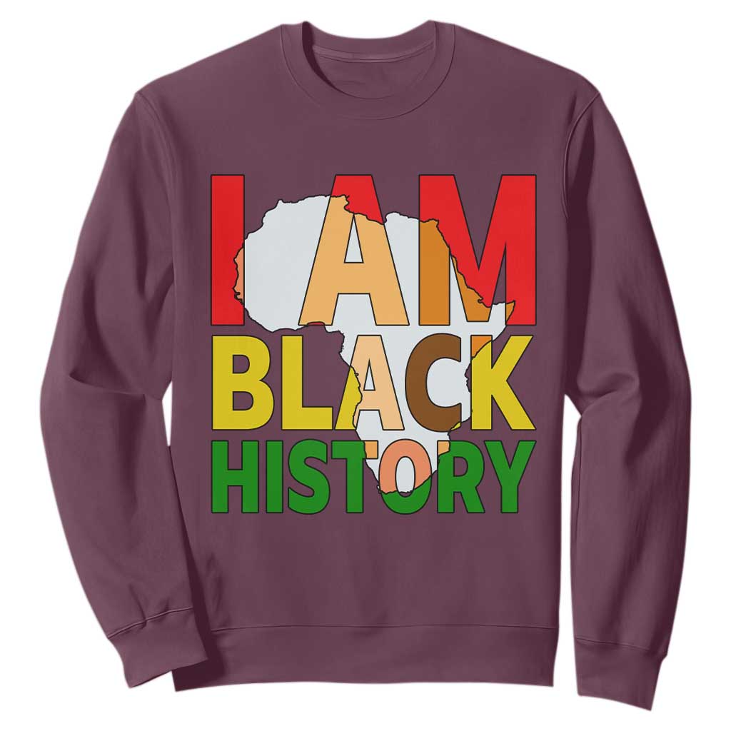 Black History Month African American Sweatshirt I Am Black History TS14 Maroon Print Your Wear