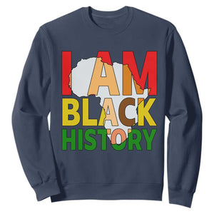 Black History Month African American Sweatshirt I Am Black History TS14 Navy Print Your Wear