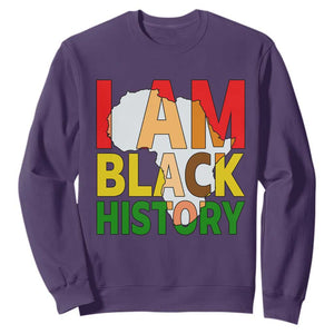 Black History Month African American Sweatshirt I Am Black History TS14 Purple Print Your Wear