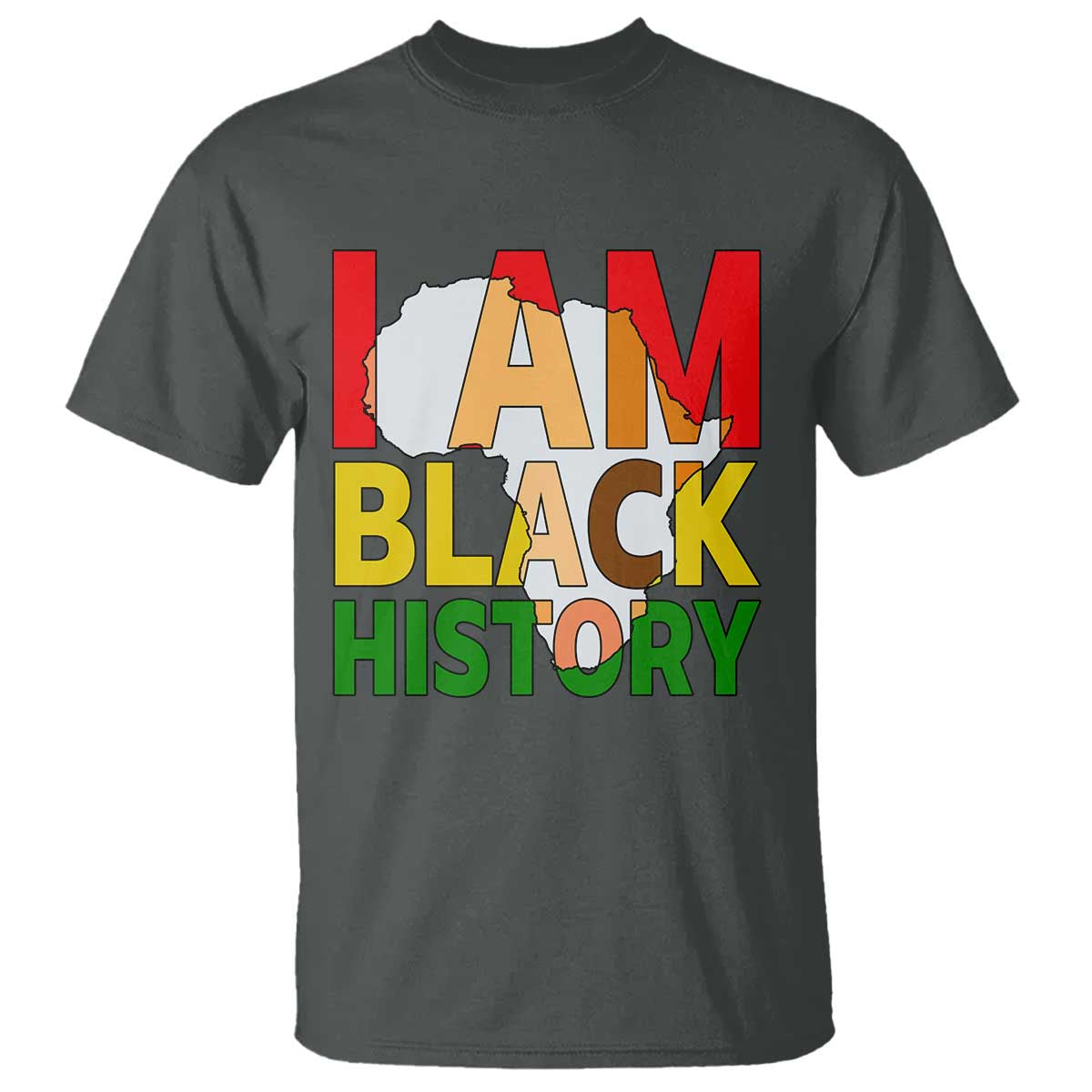 Black History Month African American T Shirt I Am Black History TS14 Dark Heather Print Your Wear