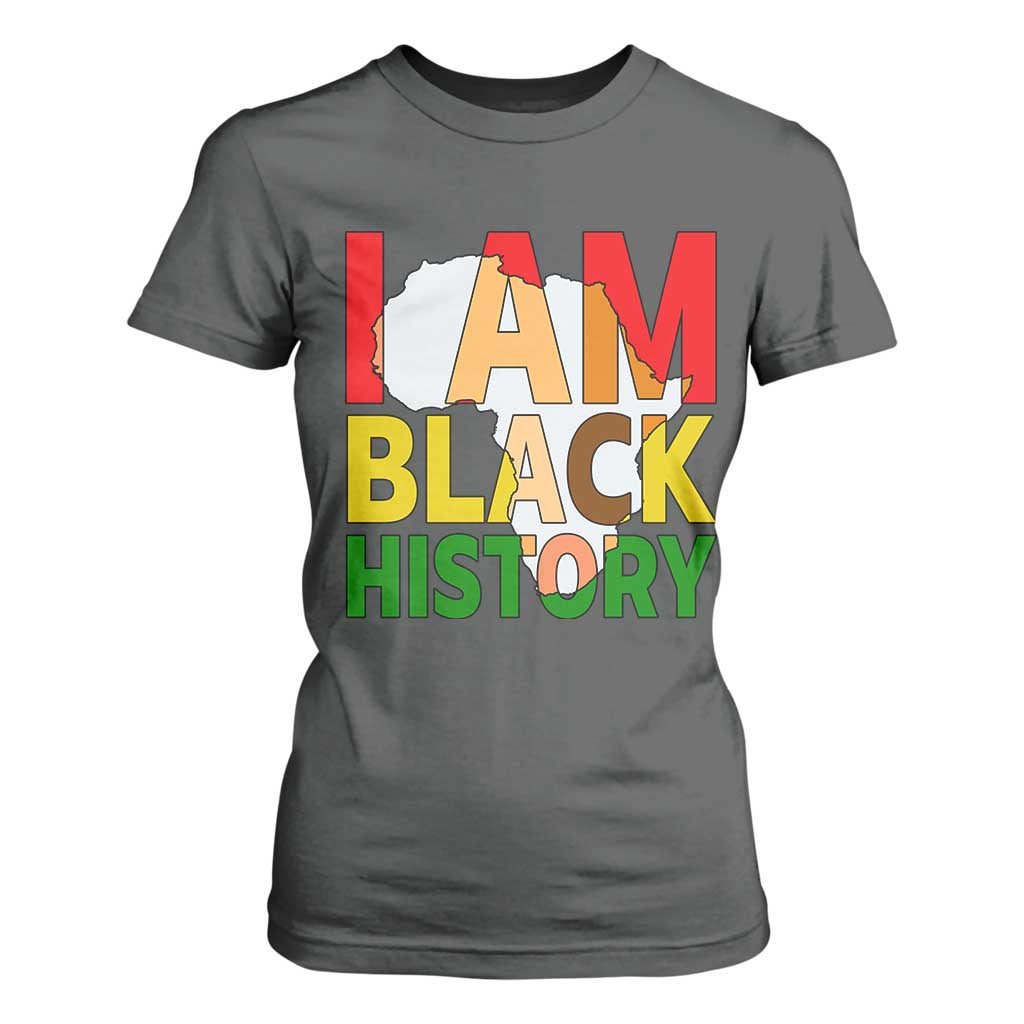 Black History Month African American T Shirt For Women I Am Black History TS14 Dark Heather Print Your Wear