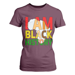 Black History Month African American T Shirt For Women I Am Black History TS14 Maroon Print Your Wear