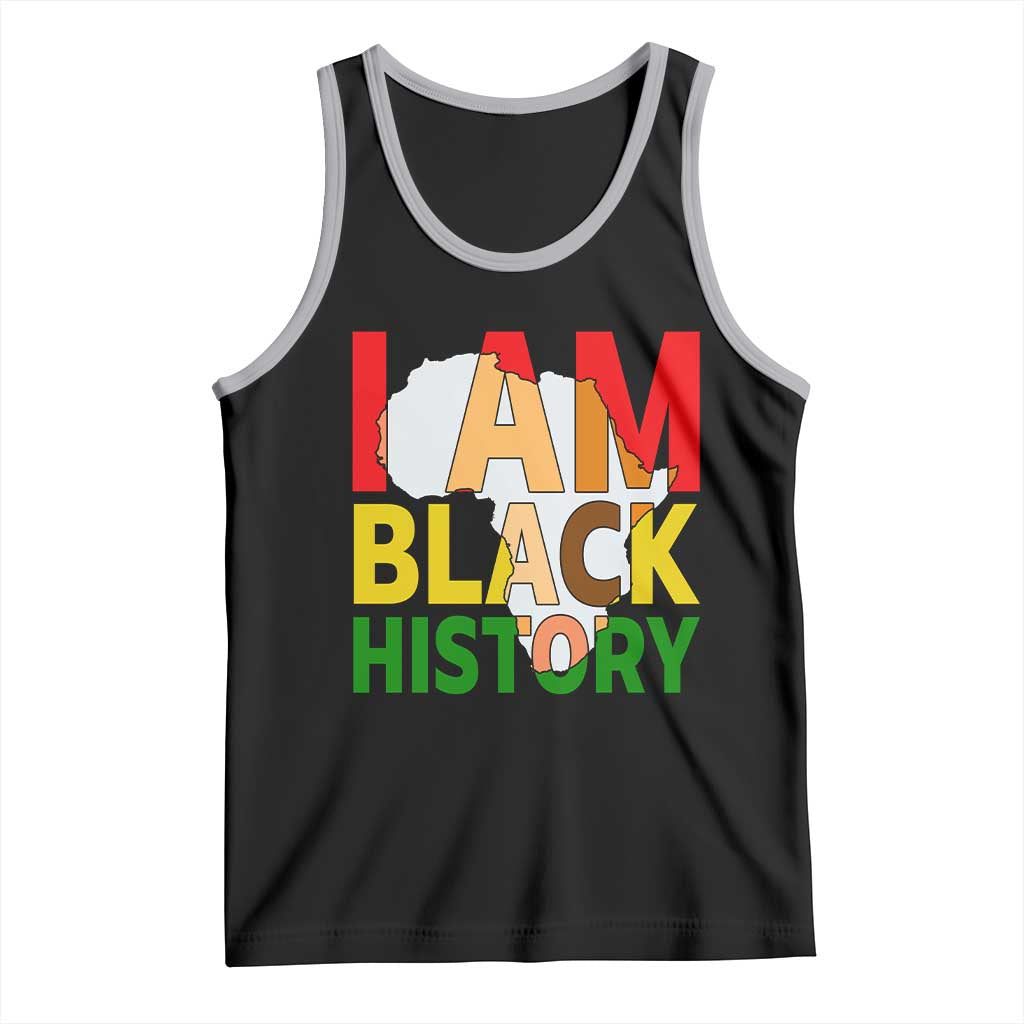 Black History Month African American Tank Top I Am Black History TS14 Black Athletic Heather Print Your Wear