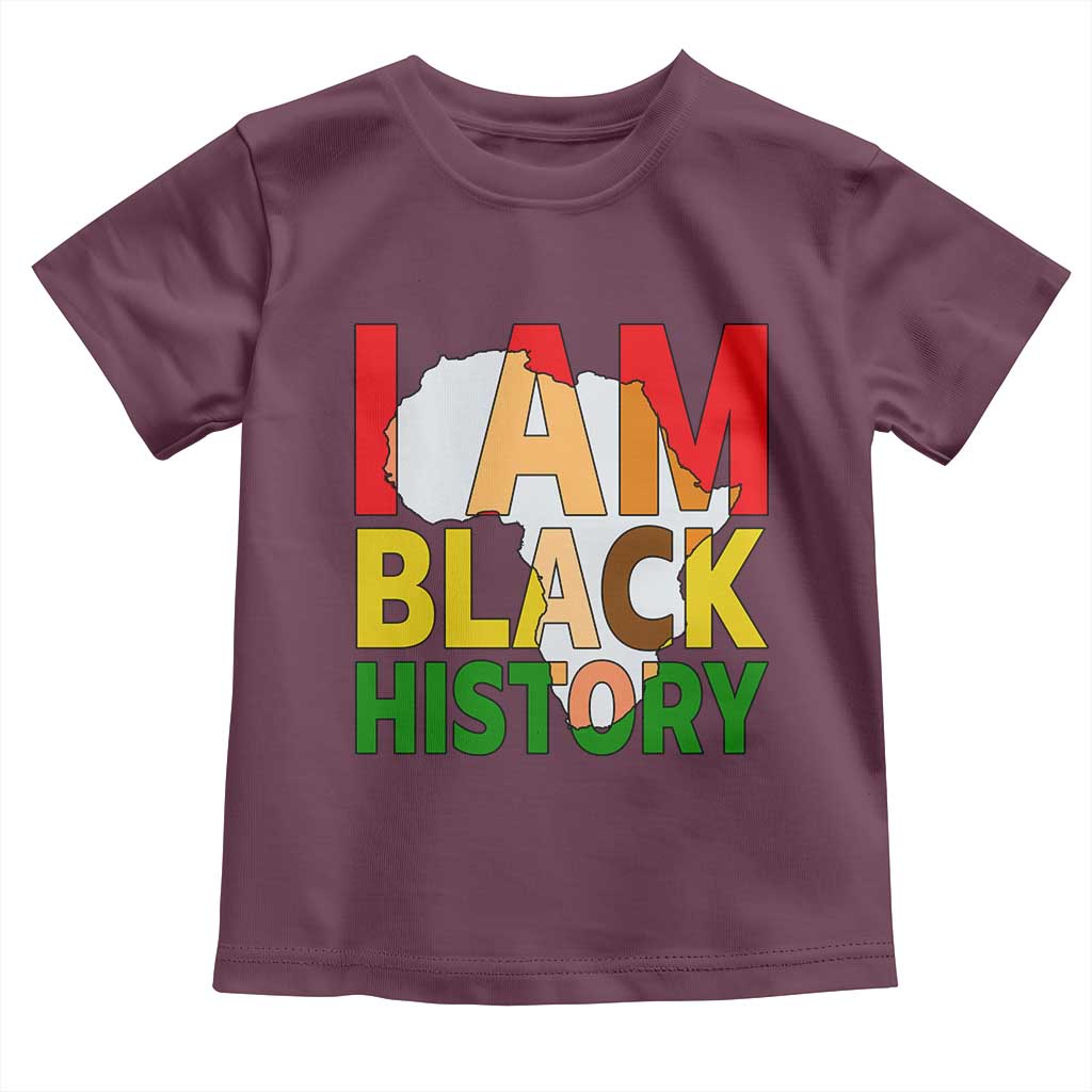 Black History Month African American Toddler T Shirt I Am Black History TS14 Maroon Print Your Wear