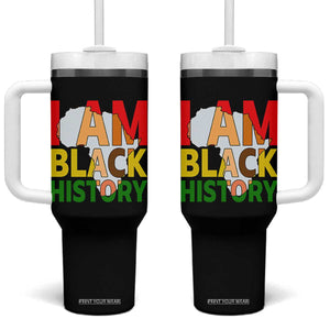 Black History Month African American Tumbler With Handle I Am Black History TS14 One Size: 40 oz Black Print Your Wear