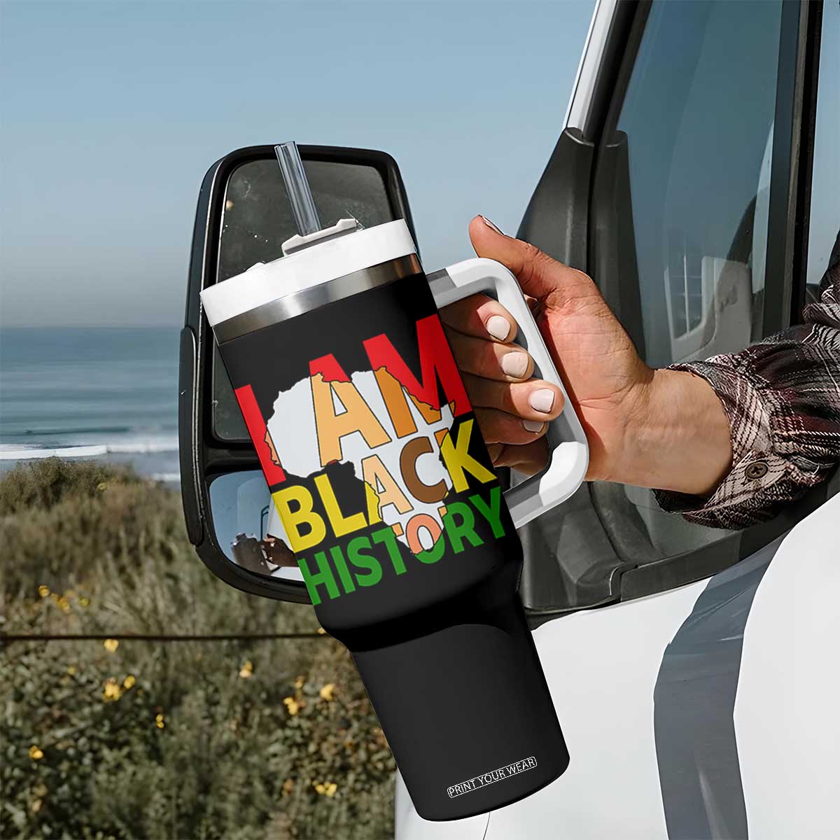 Black History Month African American Tumbler With Handle I Am Black History TS14 Print Your Wear