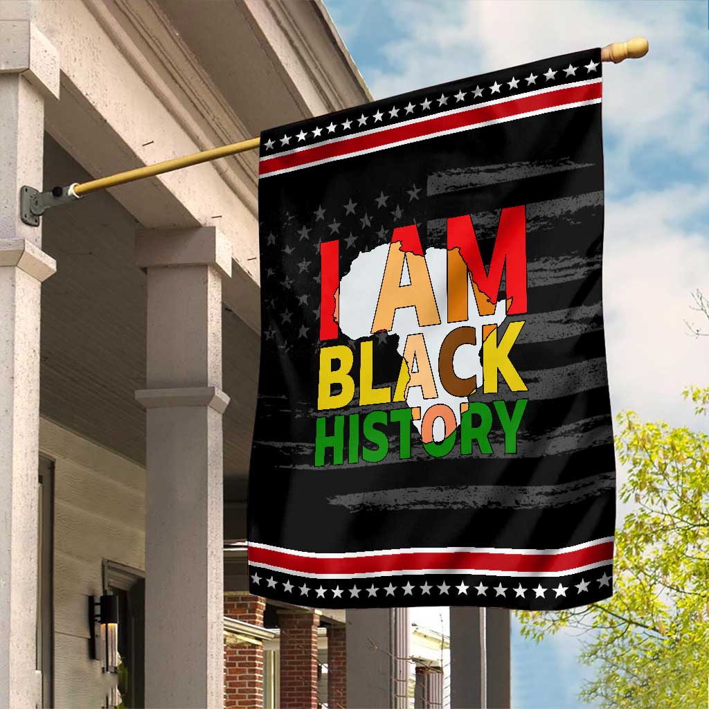 Black History Month African American Garden Flag I Am Black History TS14 Distressed Black Red Print Your Wear