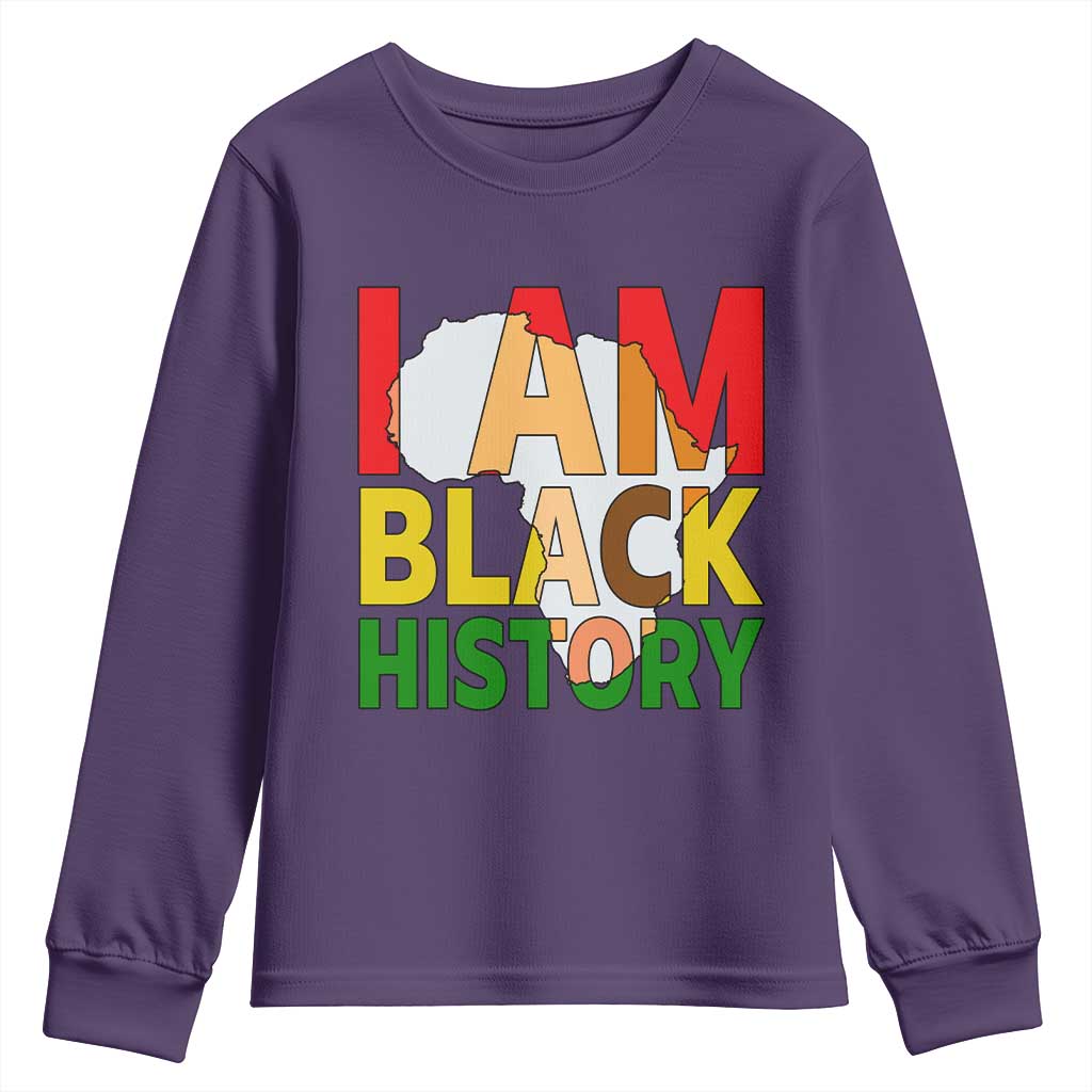 Black History Month African American Youth Sweatshirt I Am Black History TS14 Purple Print Your Wear