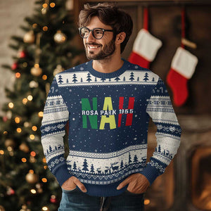 Nah Rosa Parks Quote Ugly Christmas Sweater Black Movement Protest TS14 Navy Beige Print Your Wear