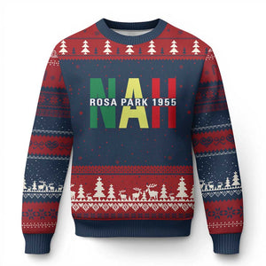 Nah Rosa Parks Quote Ugly Christmas Sweater Black Movement Protest TS14 Navy Red Print Your Wear