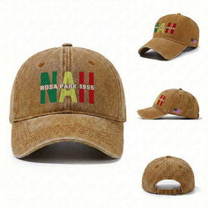 Nah Rosa Parks Quote Washed Cotton Baseball Cap Black Movement Protest TS14 Washed Cap Universal Fit Yellow Ochre Print Your Wear