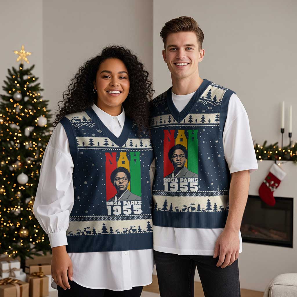 Nah Rosa Parks Quote V-Neck Knit Sweater Vest Civil Rights African American TS14 Navy Beige Print Your Wear