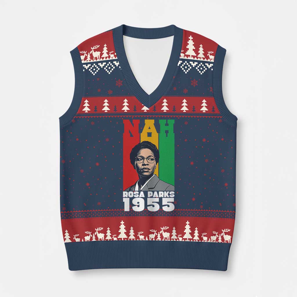 Nah Rosa Parks Quote V-Neck Knit Sweater Vest Civil Rights African American TS14 Navy Red Print Your Wear