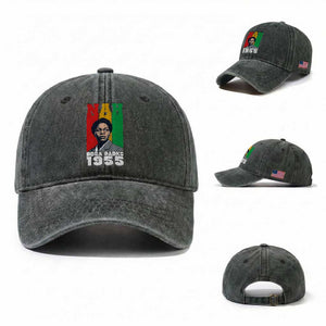 Nah Rosa Parks Quote Washed Cotton Baseball Cap Civil Rights African American TS14 Washed Cap Universal Fit Dark Green Print Your Wear