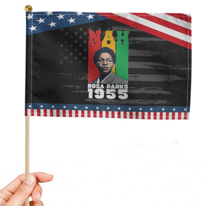 Nah Rosa Parks Quote Patriotic Handheld Flag Civil Rights African American TS14 Distressed 8.2" × 5.5" Black Blue Print Your Wear