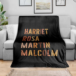 Black History Leaders Throw Blanket Harriet Rosa Martin Malcolm TS14 Print Your Wear