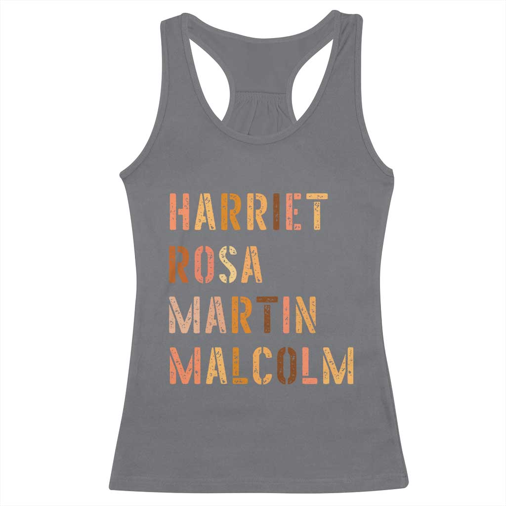Black History Leaders Racerback Tank Top Harriet Rosa Martin Malcolm TS14 Charcoal Print Your Wear