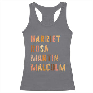 Black History Leaders Racerback Tank Top Harriet Rosa Martin Malcolm TS14 Charcoal Print Your Wear