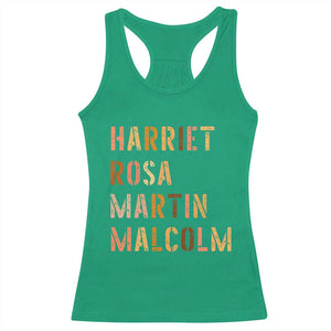 Black History Leaders Racerback Tank Top Harriet Rosa Martin Malcolm TS14 Irish Green Print Your Wear