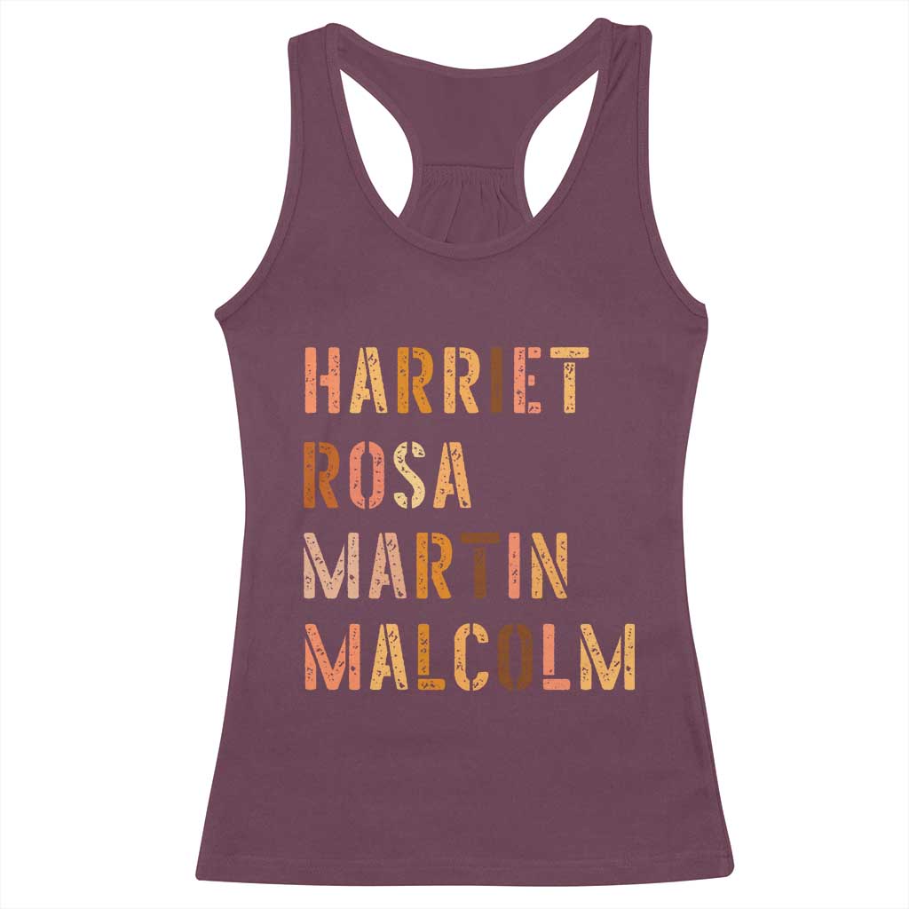 Black History Leaders Racerback Tank Top Harriet Rosa Martin Malcolm TS14 Maroon Print Your Wear