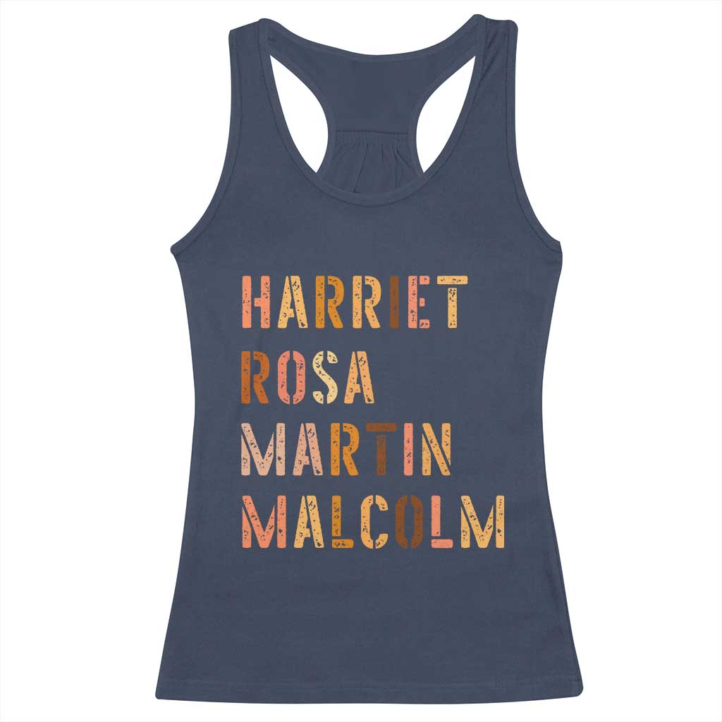 Black History Leaders Racerback Tank Top Harriet Rosa Martin Malcolm TS14 Navy Print Your Wear
