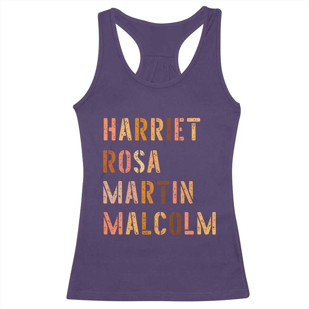 Black History Leaders Racerback Tank Top Harriet Rosa Martin Malcolm TS14 Purple Print Your Wear