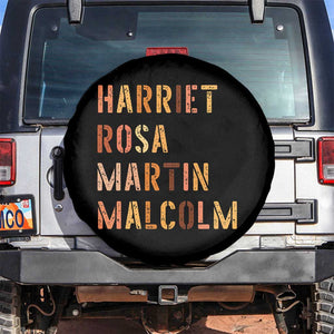 Black History Leaders Spare Tire Cover Harriet Rosa Martin Malcolm TS14 No hole Black Print Your Wear