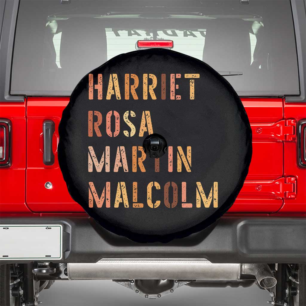 Black History Leaders Spare Tire Cover Harriet Rosa Martin Malcolm TS14 Black Print Your Wear