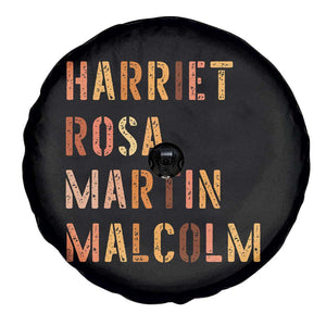 Black History Leaders Spare Tire Cover Harriet Rosa Martin Malcolm TS14 Print Your Wear