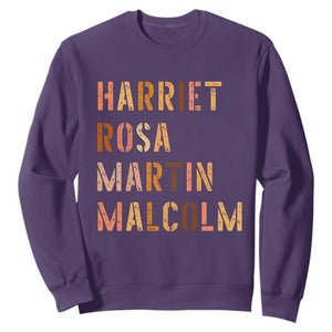 Black History Leaders Sweatshirt Harriet Rosa Martin Malcolm TS14 Purple Print Your Wear