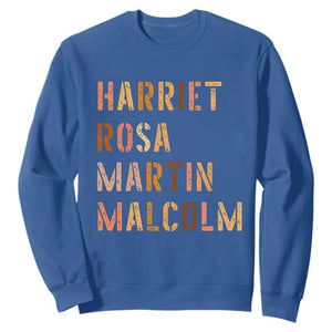 Black History Leaders Sweatshirt Harriet Rosa Martin Malcolm TS14 Royal Blue Print Your Wear