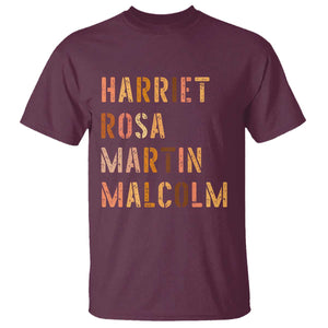Black History Leaders T Shirt Harriet Rosa Martin Malcolm TS14 Maroon Print Your Wear