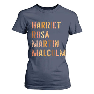 Black History Leaders T Shirt For Women Harriet Rosa Martin Malcolm TS14 Navy Print Your Wear