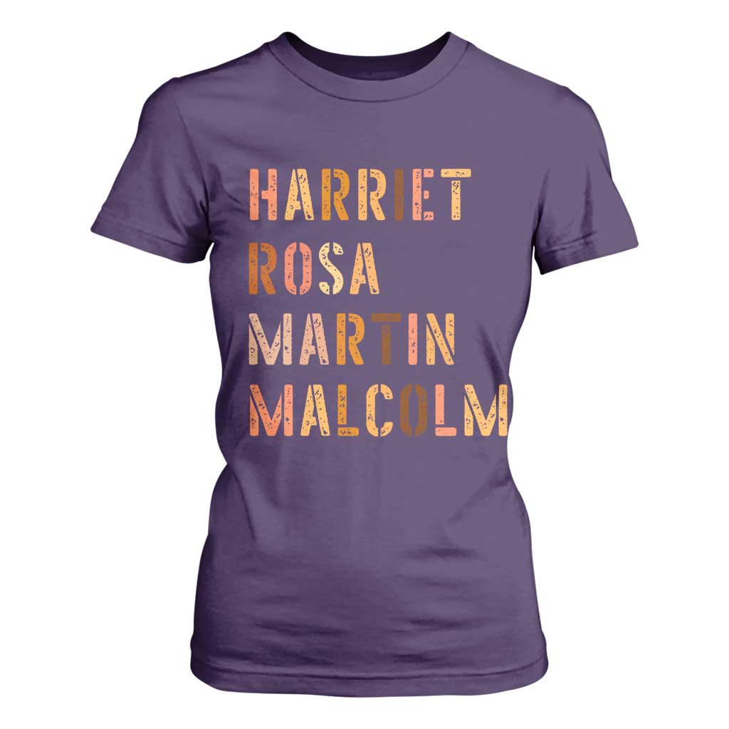 Black History Leaders T Shirt For Women Harriet Rosa Martin Malcolm TS14 Purple Print Your Wear